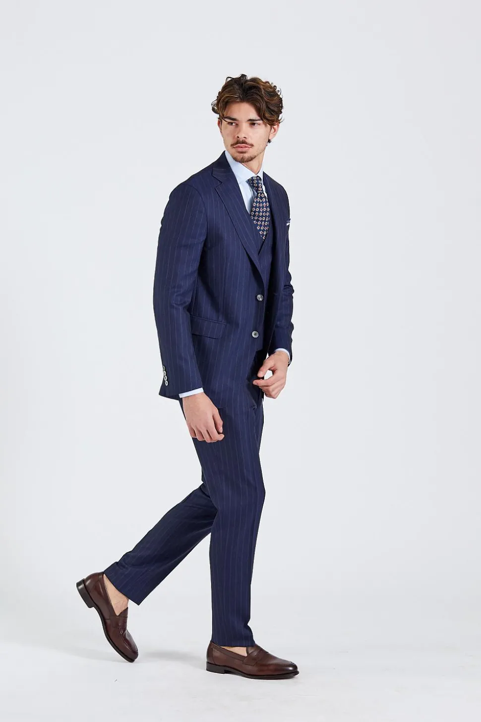 N.Siena Palermo Camden Suit Navy Pinstripe