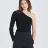 One Shoulder Top Black