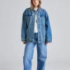 Oversized Classic Denim Jacket Stonewashed Blue