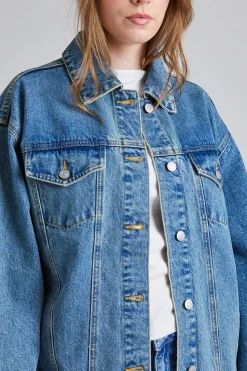 Oversized Classic Denim Jacket Stonewashed Blue