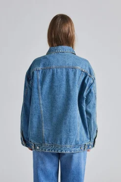 Oversized Classic Denim Jacket Stonewashed Blue