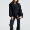Oversized Pea Coat Black
