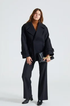 Oversized Pea Coat Black