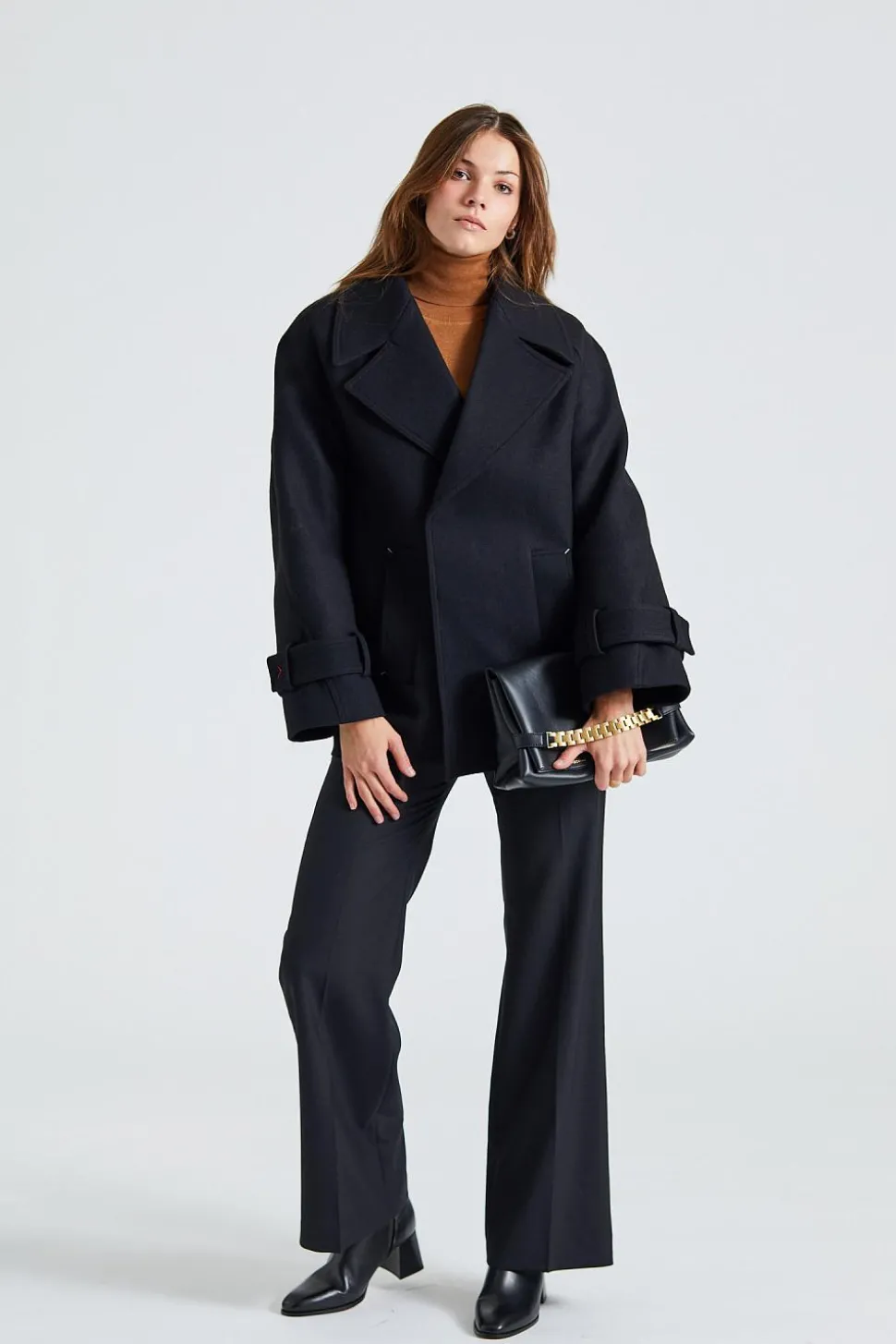 Oversized Pea Coat Black