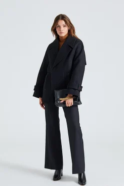 Oversized Pea Coat Black