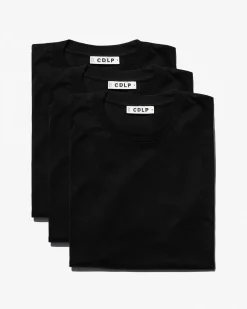3-Pack Crew Neck T-Shirts Black