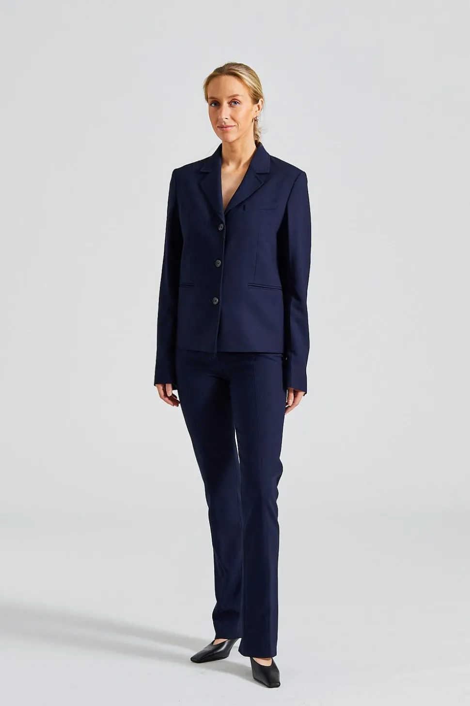 Petite Crepe Suit Jacket Navy