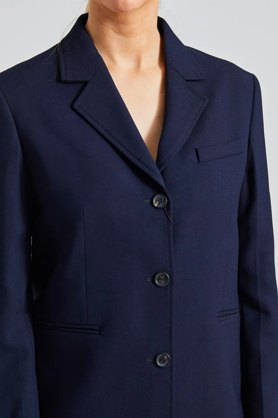 Petite Crepe Suit Jacket Navy
