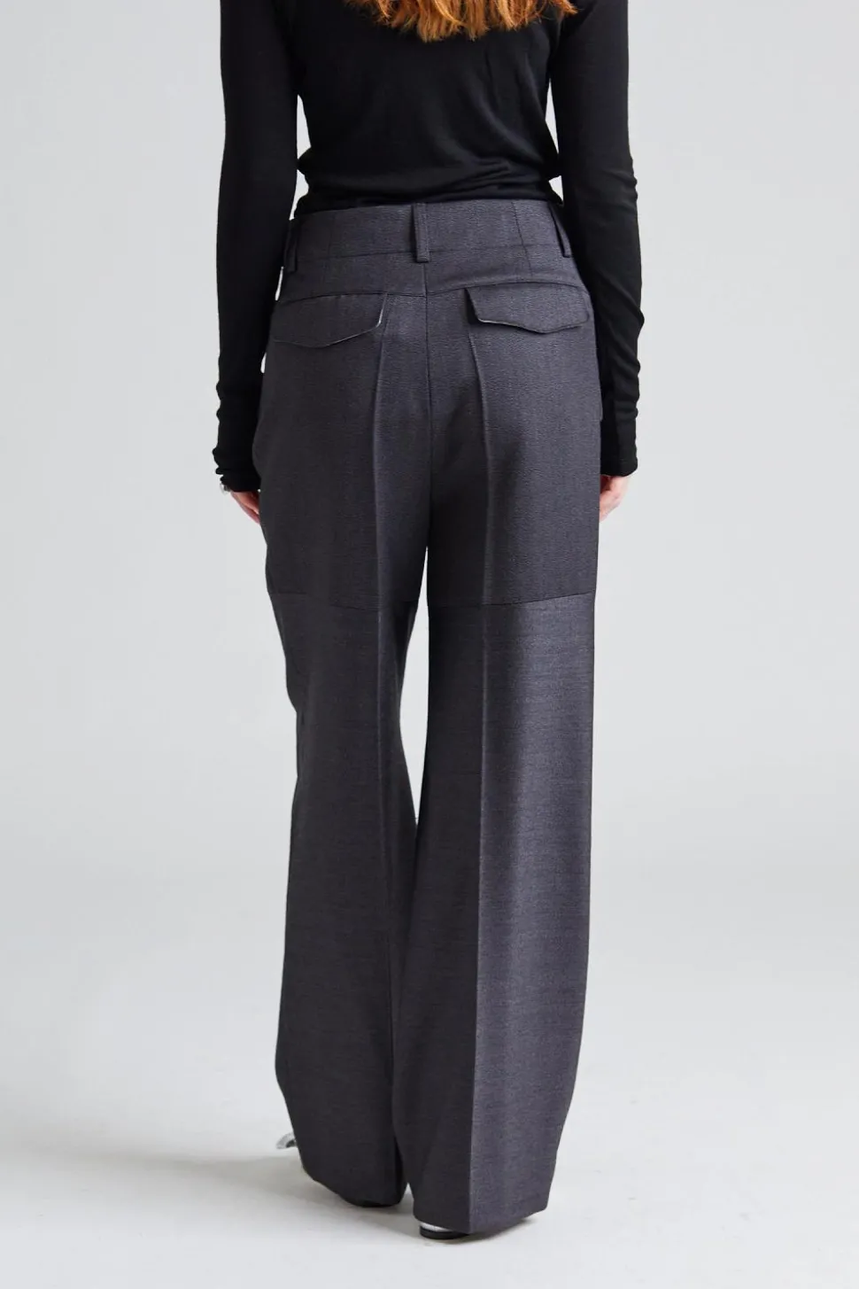 Pocket Detail Panelled Trouser Charcoal