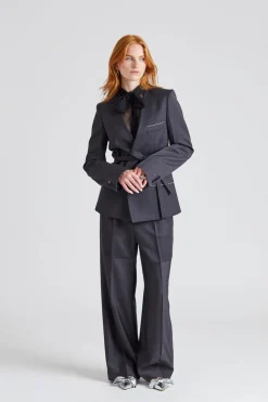 Pocket Detail Panelled Trouser Charcoal