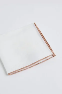 Pocket Square With Contrast Beige