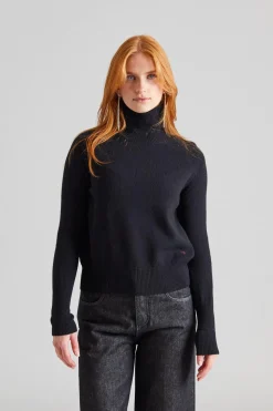 Polo Neck Jumper Black