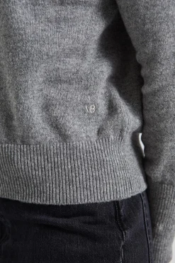 Polo Neck Jumper Grey Marl