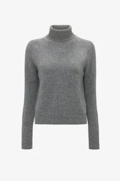 Polo Neck Jumper Grey Marl