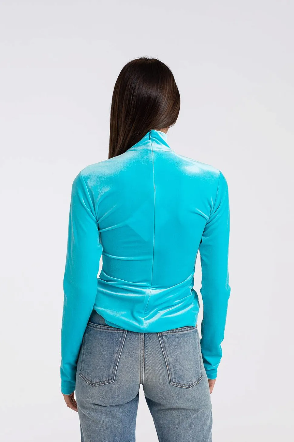 Polo Neck Top Blue