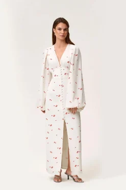 Positano Dress White/Red