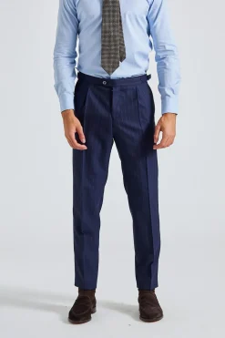 Prato Navy Pinstripe