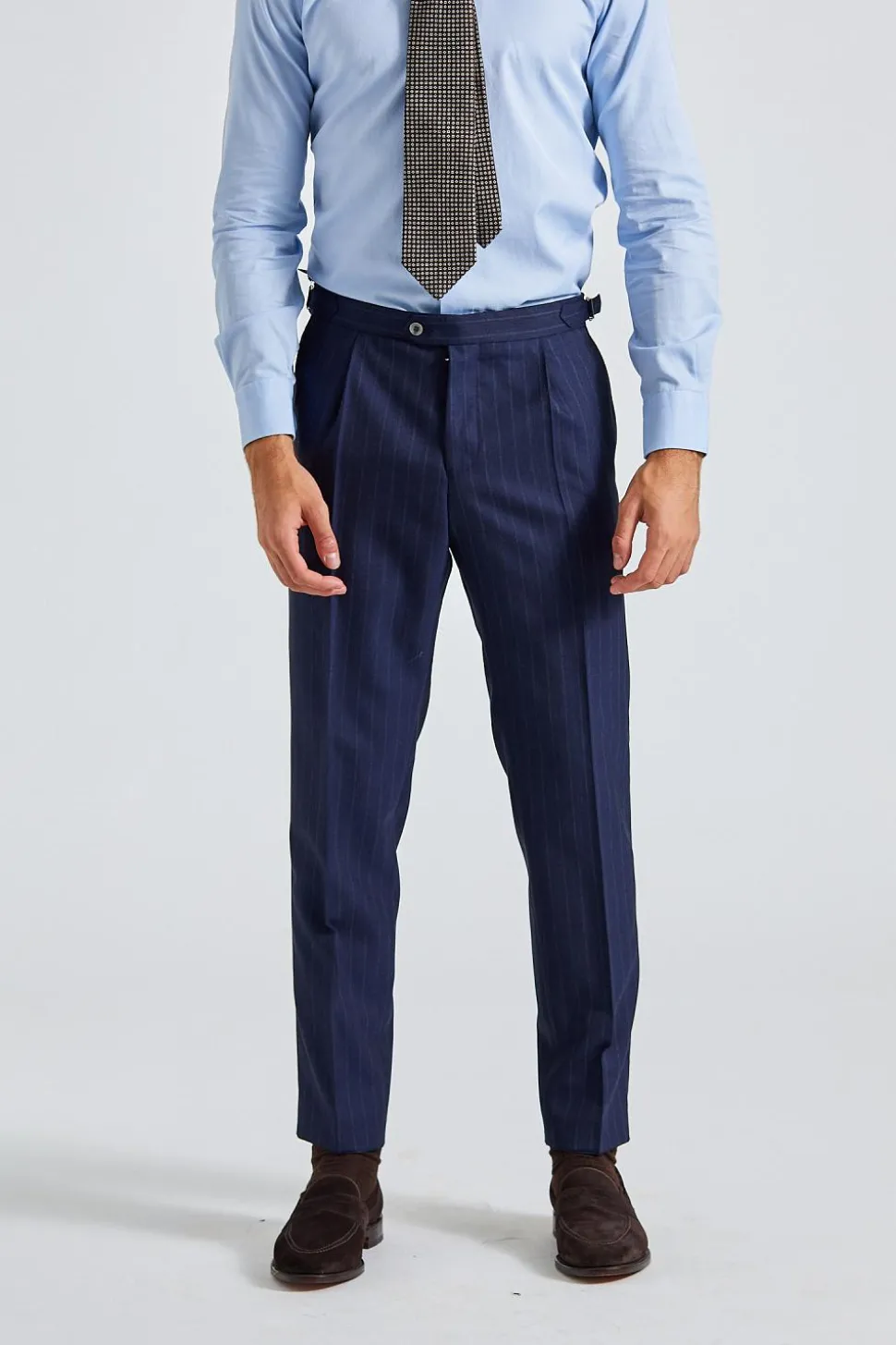 Prato Navy Pinstripe
