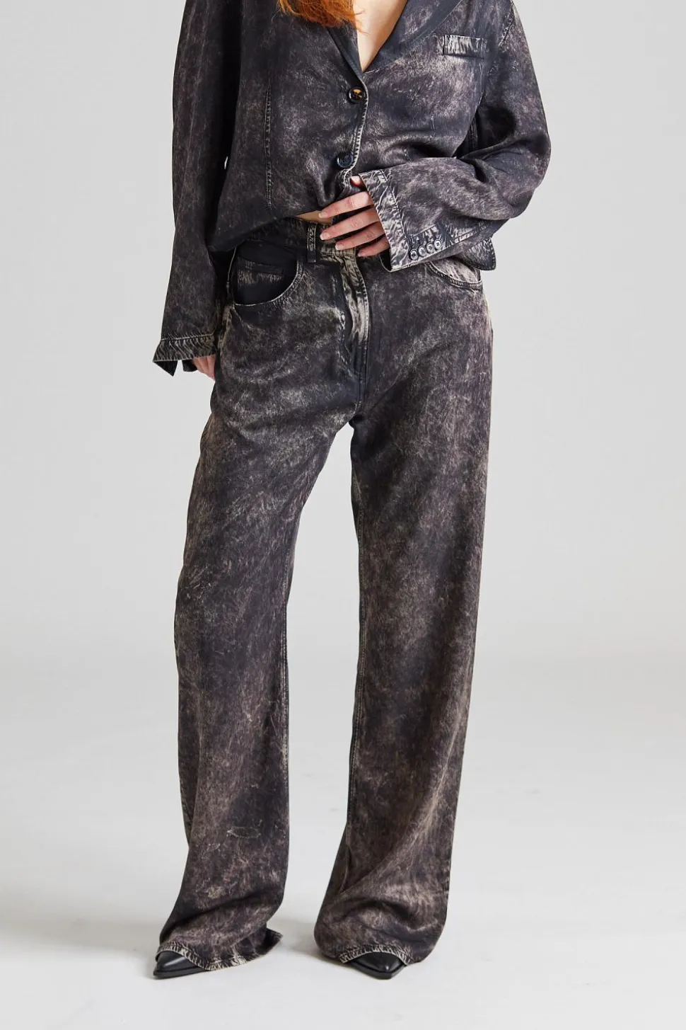 Printed Trousers FN-WN-TROU001289 Black/Beige