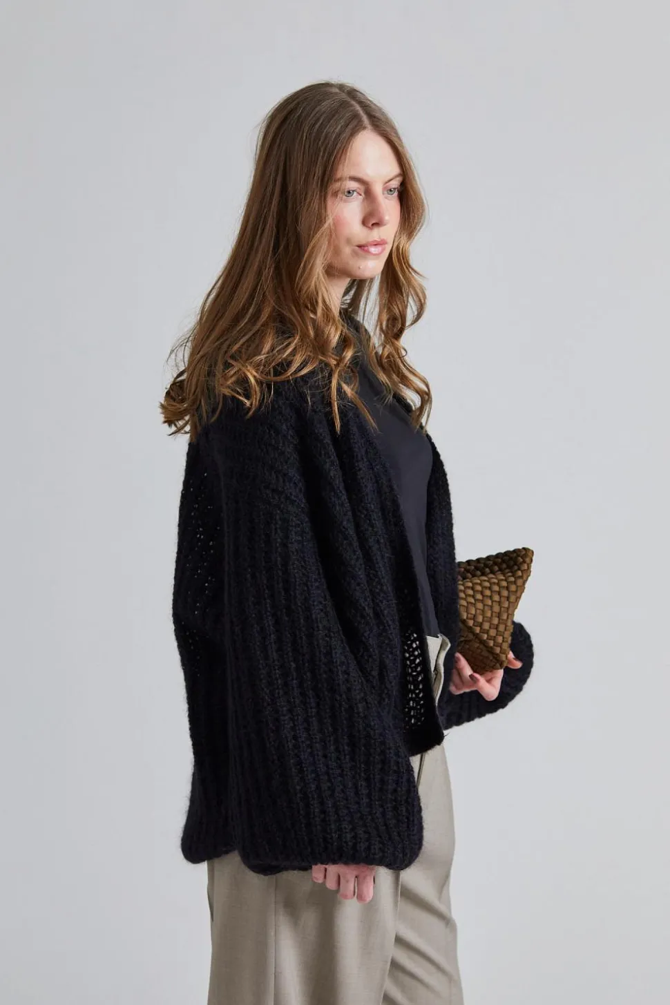 Puffed Cardigan Black