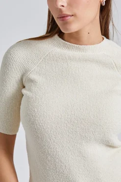 Raglan-Sleeve Terry Knit White