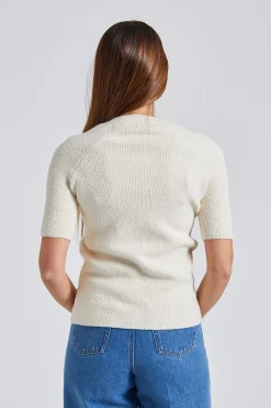 Raglan-Sleeve Terry Knit White