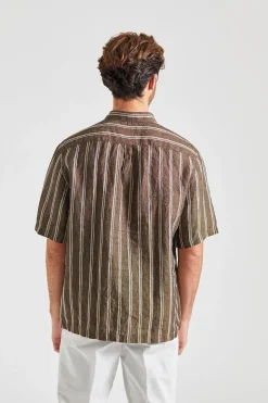 Reg Fit SS Vintage Linen Deep Olive Green