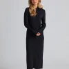 Relaxed Jersey Shirt Dress Black