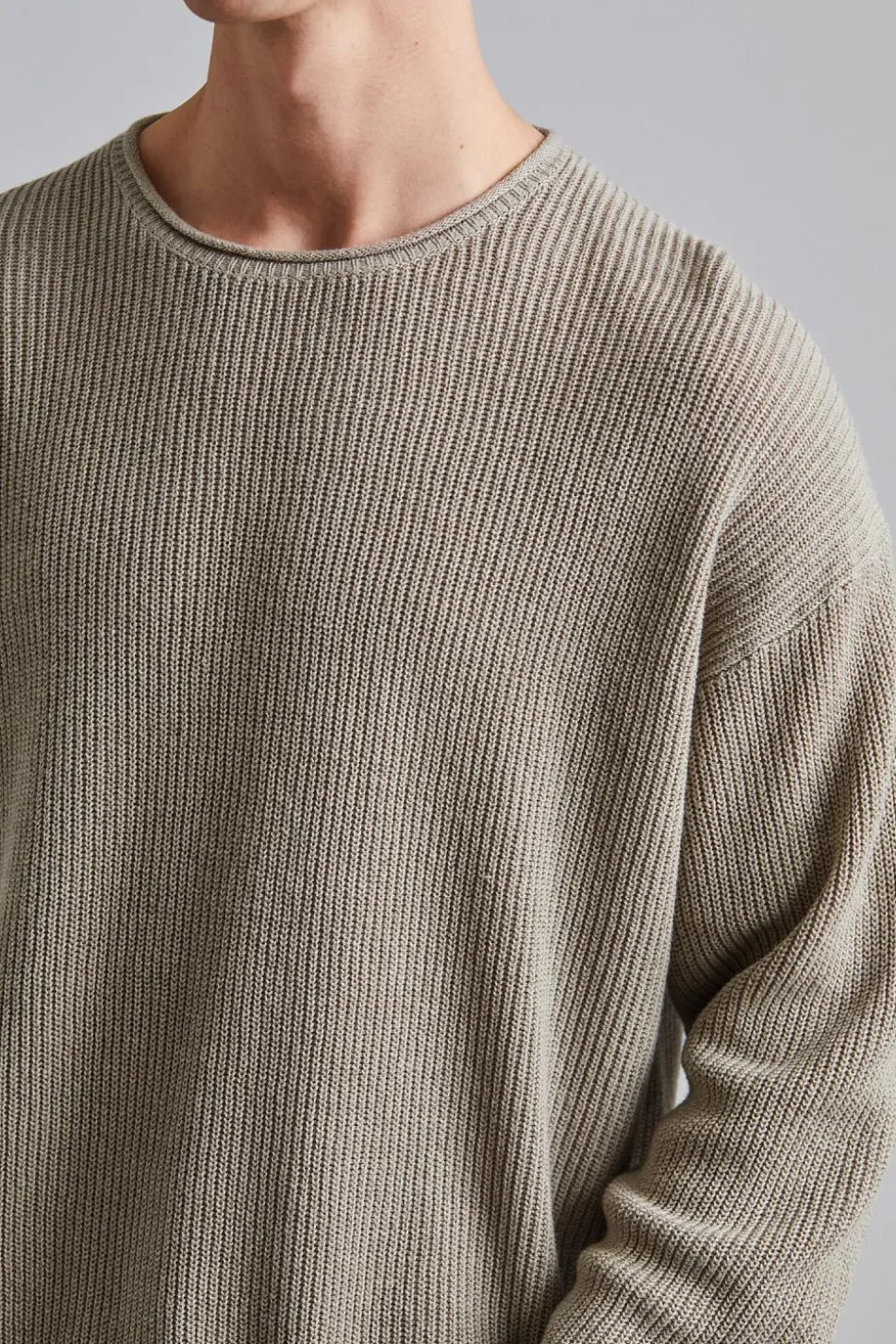 Relaxed Linen Sweater Moss Grey
