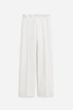 Relaxed Straight Cotton Linen Cream White