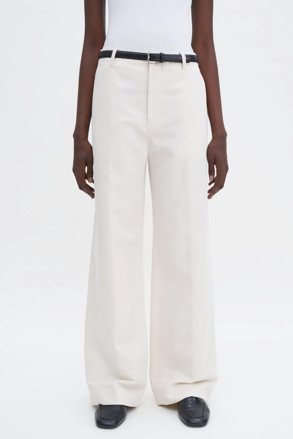 Relaxed Straight Cotton Linen Cream White