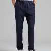 Relaxed Wool Trousers Navy