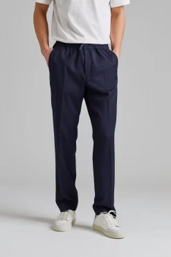 Relaxed Wool Trousers Navy