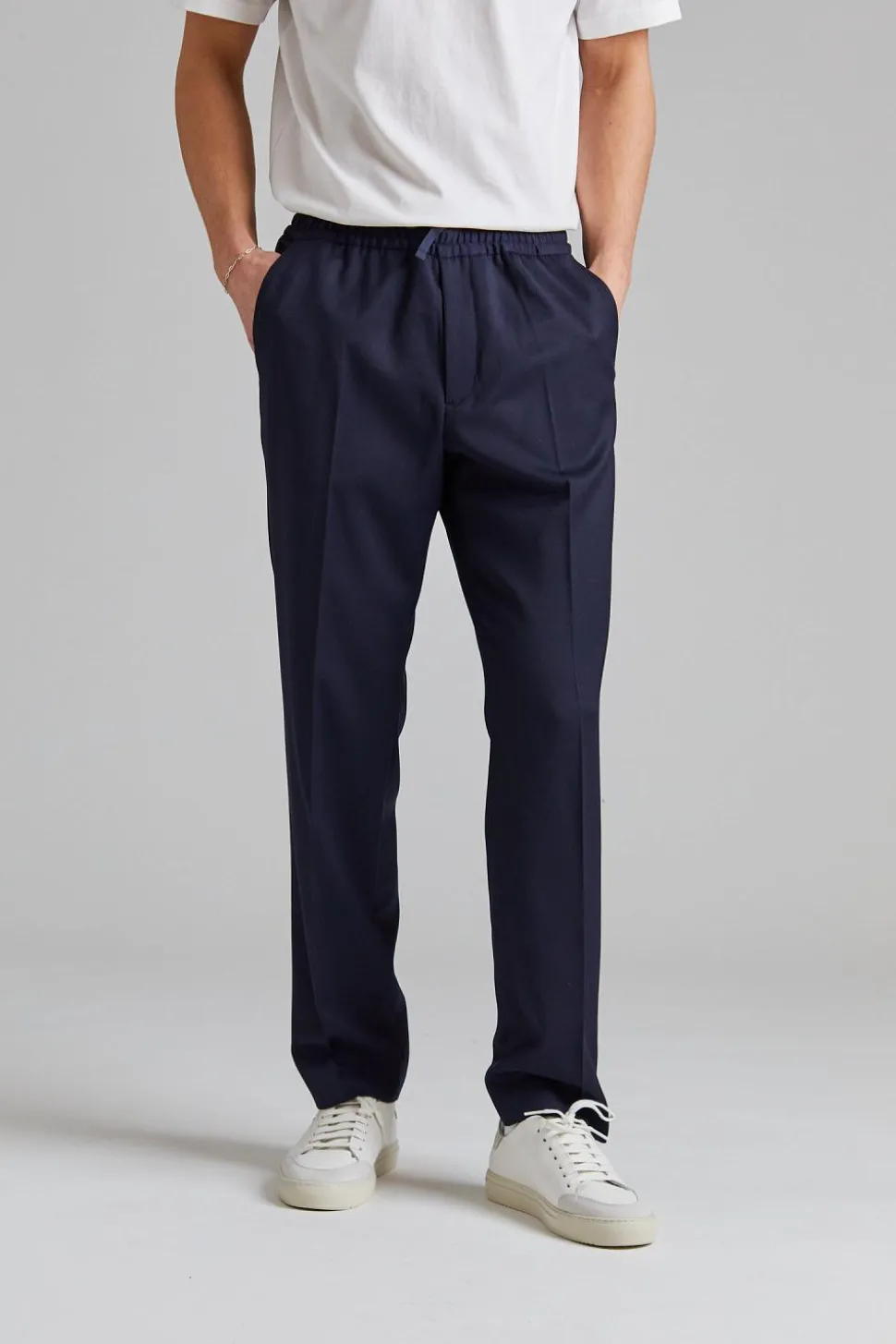 Relaxed Wool Trousers Navy
