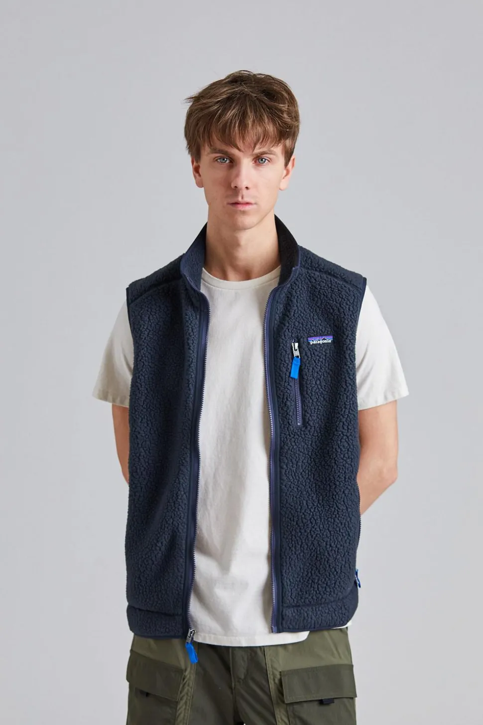 Retro Pile Vest Pitch Blue