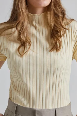 Rib Cap Sleeve Top Weathered White