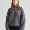 Ribbed Turtleneck Grey Melange