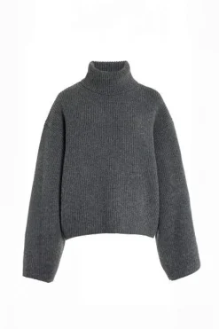 Ribbed Turtleneck Grey Melange