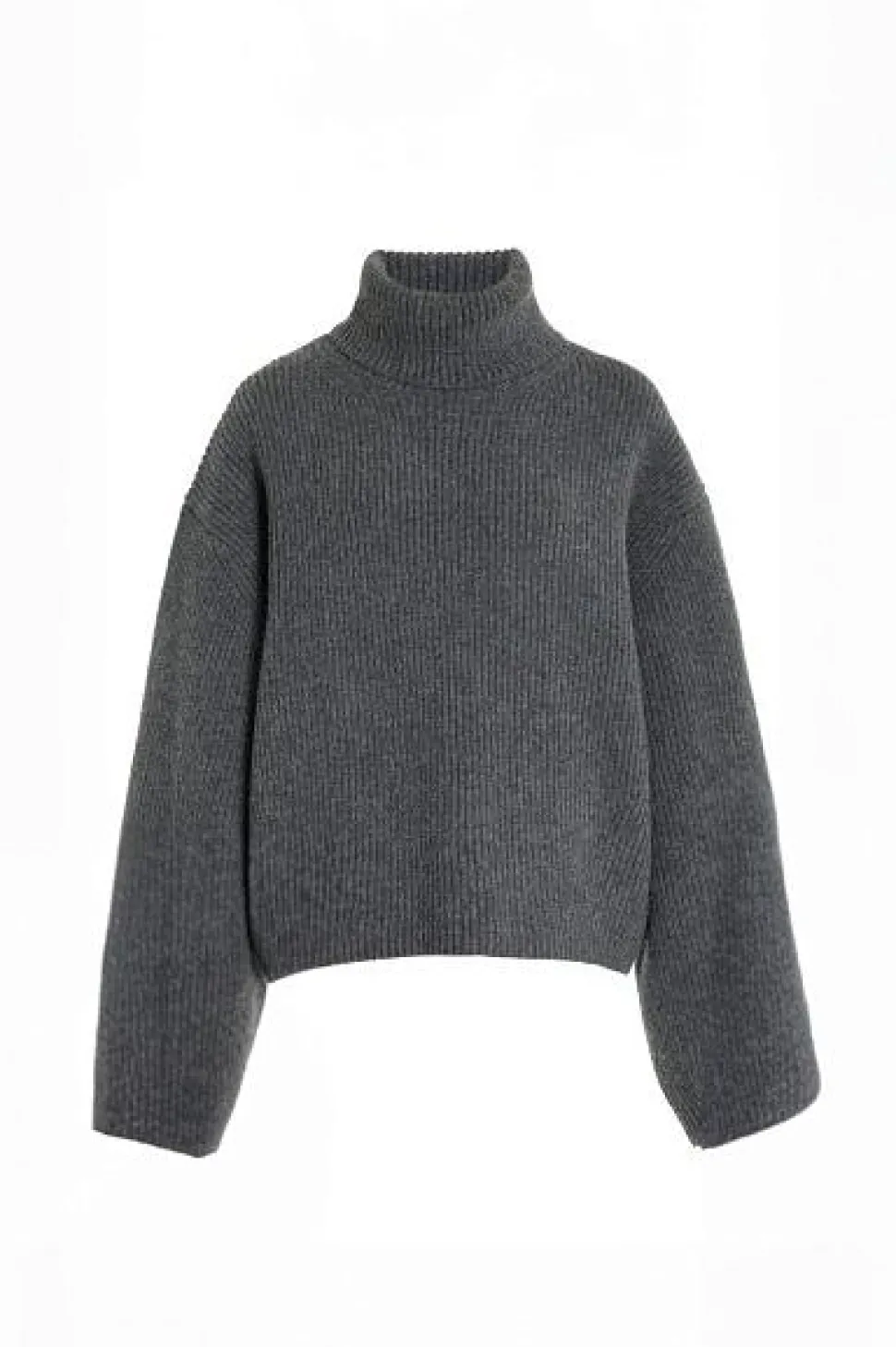 Ribbed Turtleneck Grey Melange