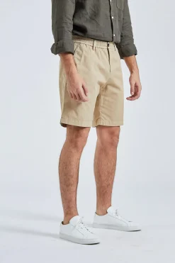 Robert Shorts Cotton Linen Khaki Brown