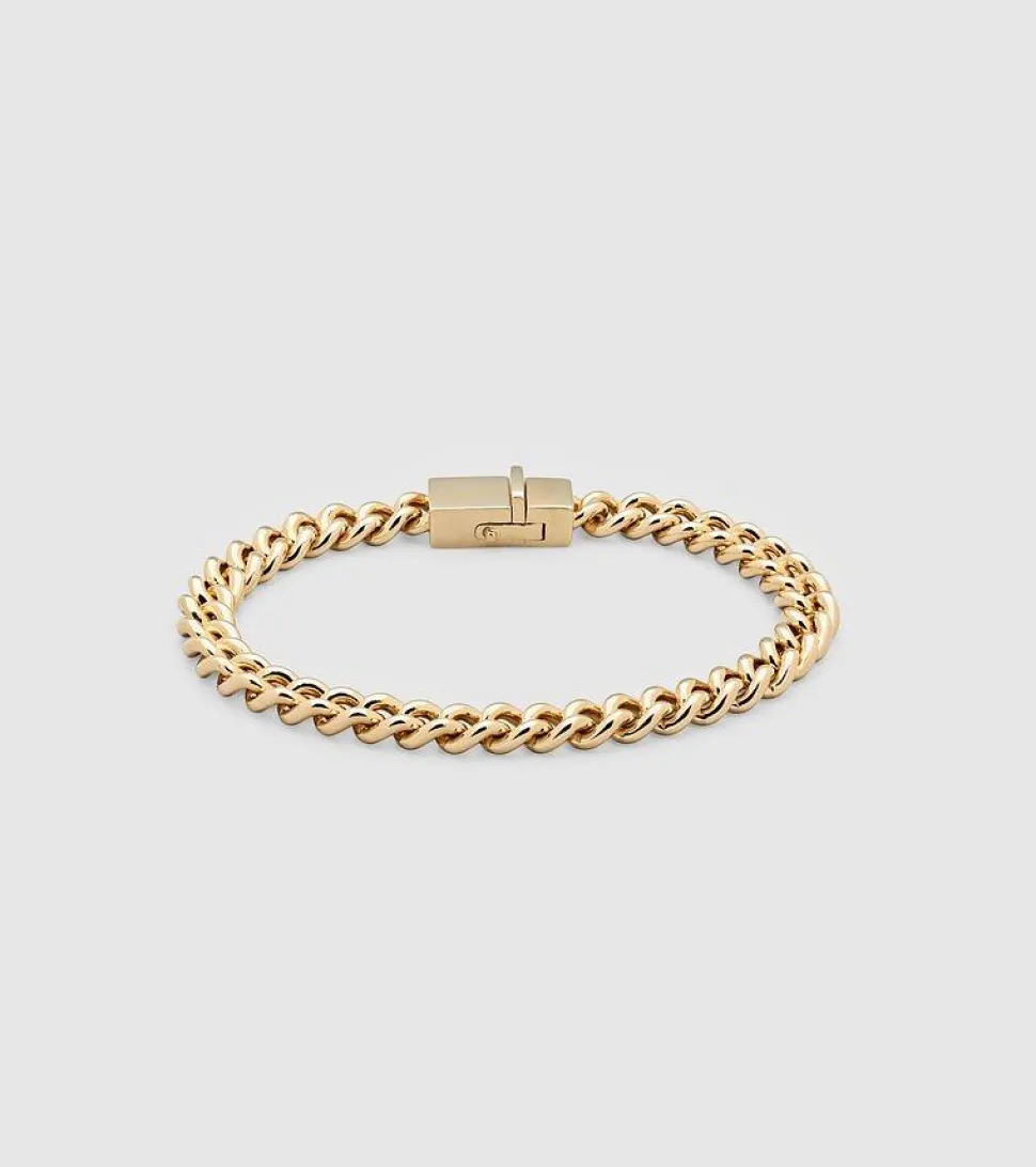 Rounded Curb Bracelet Thick Gold 7,0 Inches