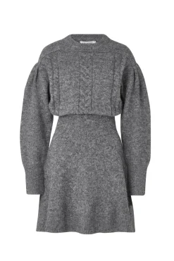 Santhia Knitted Mini Dress Grey Mel