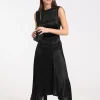 Satin Dress Black FN-WN-DRESS000867