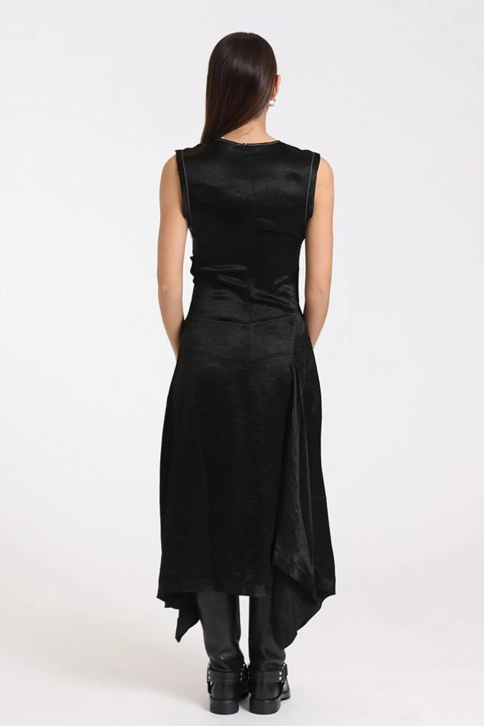 Satin Dress Black FN-WN-DRESS000867