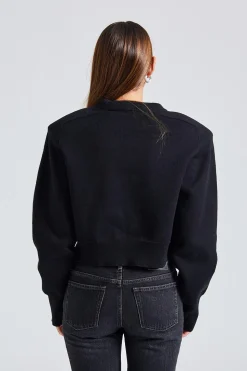 Sequin Logo Sweater Black
