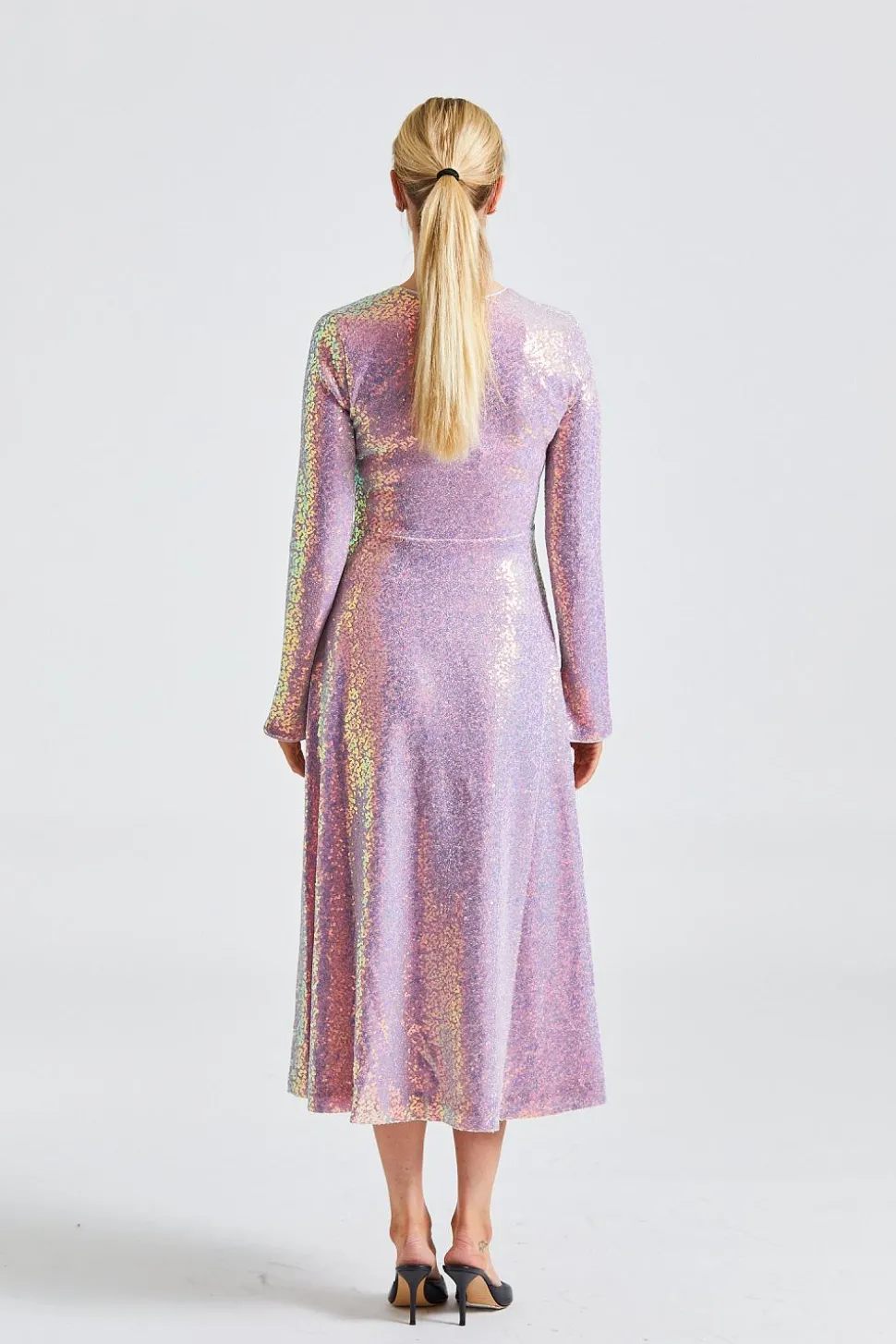 Sequin Midi Dress Sachet Pink