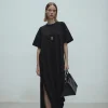 Shanti Draped Jersey Dress Black