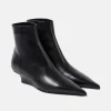 Sharp Leather Ankle Boots Black