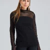 Sheer Lace Top Black