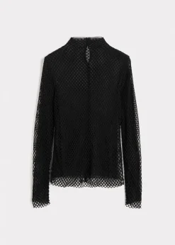 Sheer Lace Top Black